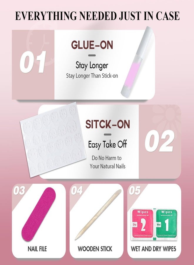 KQueenest White French Tip Press On Nails Medium, 30 Pcs Coffin Press On Nails with Glue, Glossy Soft Gel Fake Nails Press ons Short Ballerina, Reusable Natural Nude Glue on Nails for Women Weddings - Image 2